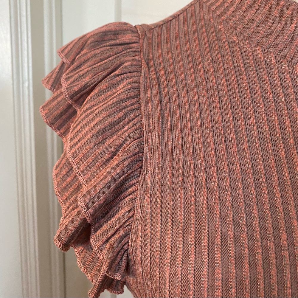 Ribbed Flutter Sleeve Blouse - image 2